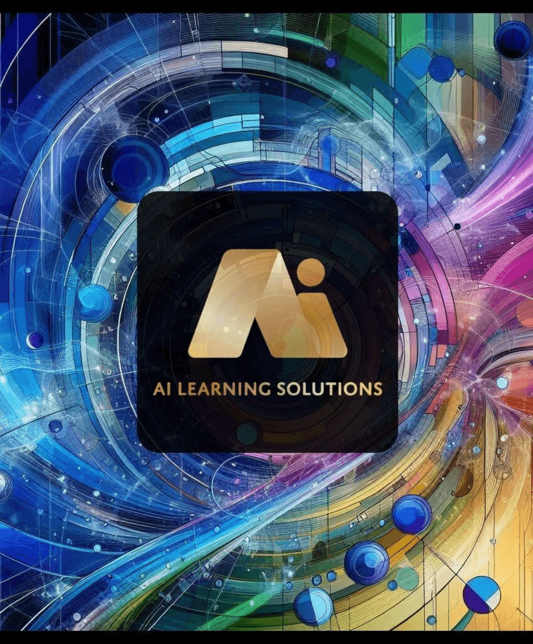 AI Learning Solutions logo with jewel tone background